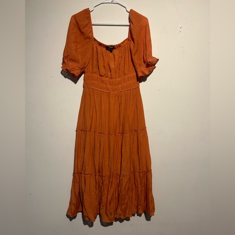 Summer midi dress in burnt orange